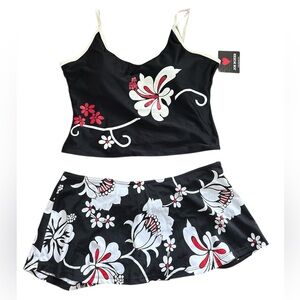 VTG Y2K NWT Joe Boxer hibiscus floral tankini swimsuit medium large small
